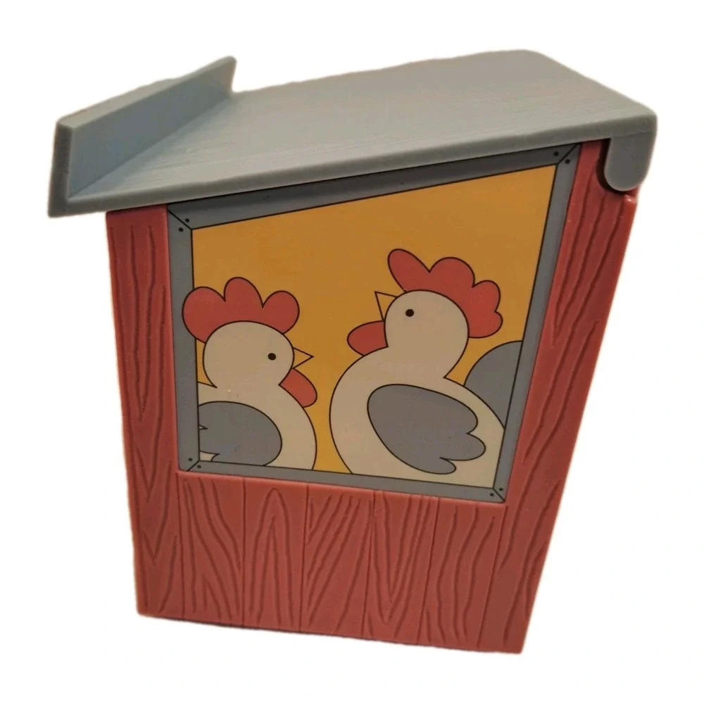 Vintage Avon Chicken Coop Recipe Box With Dividers Blue NOS!